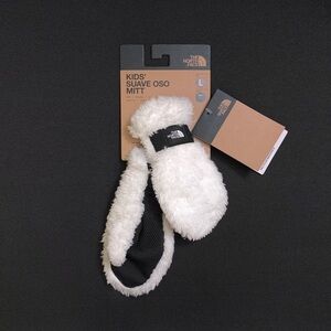 THE NORTH FACE Kids’ Suave Oso Mitts Plush Fleece Mittens Unisex LARGE White